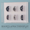 UVカットで劣化から守る ウォッチディスプレイ6個+マグリルケース深型セット 【送料無料】  アクリル 腕時計スタンド コレクションケース ディスプレイ 収納 コレクションラック
