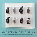 UVカットで劣化から守る ウォッチディスプレイ8個+マグリルケース深型セット 【送料無料】  アクリル 腕時計スタンド コレクションケース ディスプレイ 収納 コレクションラック