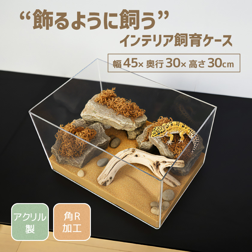 アクリル製 飼育ケージ 幅45cm DIY対応 通気設計 レプタイル 小動物用