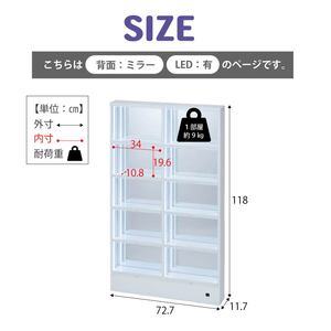 �R���N�V�������b�N �����^ ���s12cm 2��5�i �w�~���[ LED���C�g�t�� ��73cm ����118cm ���t�� ����