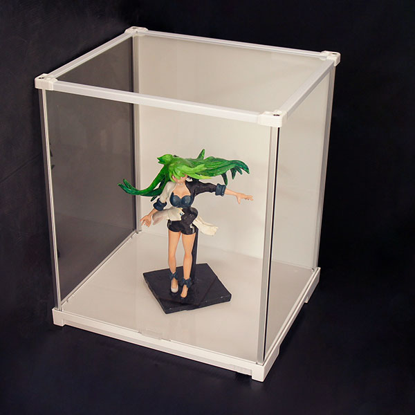 さ*う様 FINAL FANTASY クロムフィギュア用純正ディスプレイケース Fケース ノーマル型・LEDなしタイプ(背面ホワイト) ノーマル型 CUBE BOXα