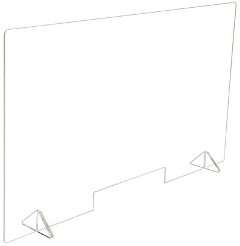 飛沫防止アクリルパーテーション透明(穴有)　900×500×5�o